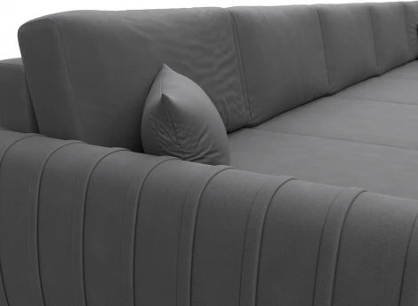 Диван П-образный Лига-057 НПБ МегаЛонг Лига Диванов (Замша) арт.129372