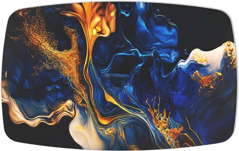 Стол Sheffilton SHT-TU30-2/TT32 118/77 стекло/МДФ черный/синий сапфир