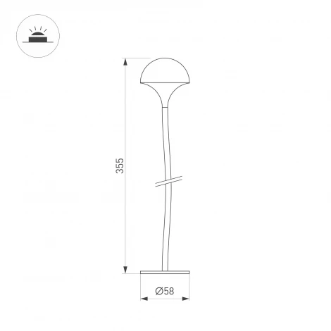 Грунтовой светильник светодиодный KT-MUCENA-BOLL-A-H350-1W Warm3000 (WH, 85 deg, 24V) (Arlight, IP65 Металл) 050669