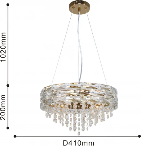 Подвесная люстра F-Promo Icicle 4251-6P (220V, хрусталь, на тросе, круглые)