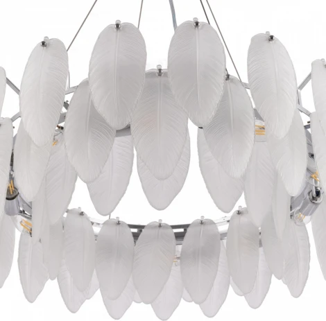 Подвесная люстра Arte Milano AM-4653 4653.D750.H240.E14.12 Ni (220V, на тросе, перо)