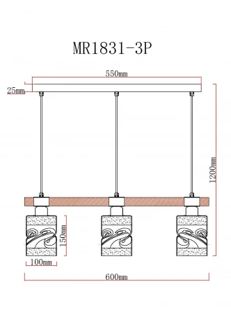 Подвесной светильник MyFar Olivia MR1831-3P (220V)