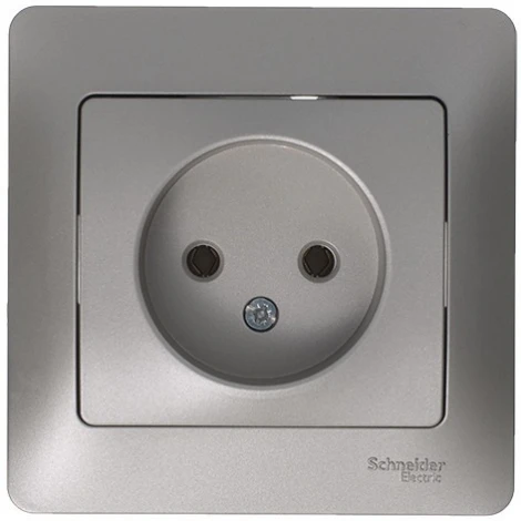 Розетка встраиваемая с заземлением (платина) Systeme Electric Glossa GSL001243
