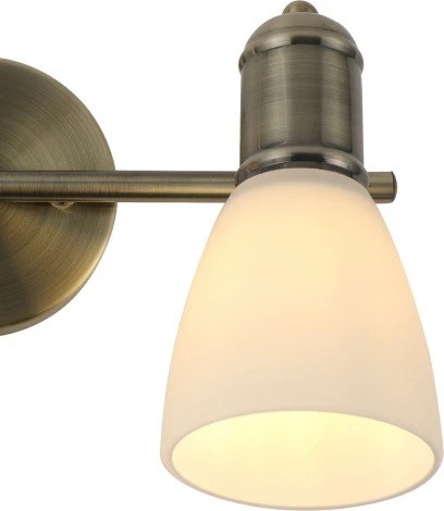 Спот Escada Vintage 2135/2A 2x40Вт E27, металл/стекло, бронза, белый матовый плафон, с выключателем (220V)