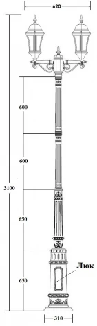 Наземный фонарь ASTORIA 1 L 91310LA/E7 Bl Oasis Light