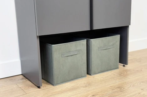 Шкаф двухдверный L800 Баско Mebelson (ЛДСП/Графит) арт.173778,2125