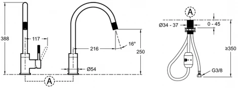 Смеситель Jacob Delafon Edgar E23309-CP для кухонной мойки