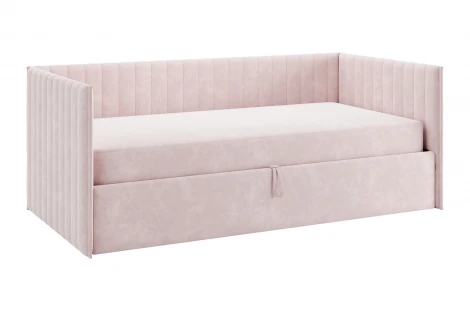 Кровать с подъемным механизмом Твикс (Софа) 90х200 см Mebelson (ДСП,Велюр/Розовый) арт.170618,2172