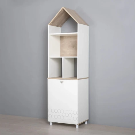 Стеллаж Эльга (Эльга белый шагрень / дуб белый exclusive) Mobi арт.518264