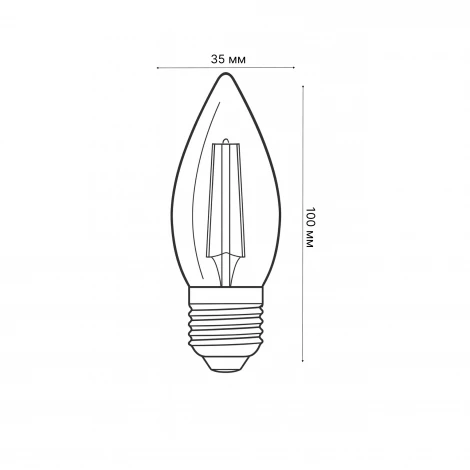 Лампочка светодиодная свеча прозрачная E27 5W 4000K Uniel LED-C35-5W/NW/E27/CL/DIM GLA01TR