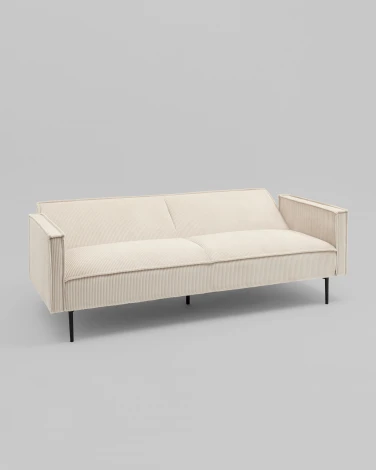 Диван прямой Stool Group Кассель велюр рельефный молочный арт.УТ000040047