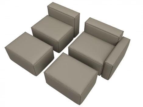 Диван угловой модульный Лига-063 угол правый (ДСП/Пластик/Экокожа/Бежевый) Лига Диванов 129788