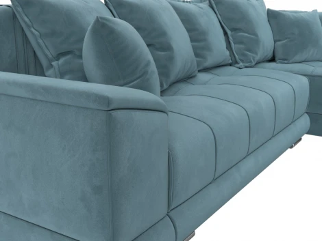 Диван угловой НордСтар правый угол (Бирюзовый/Велюр) Лига Диванов арт.121106