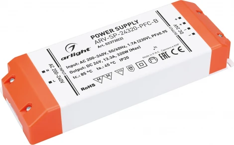 Блок питания ARV-SP-24320-PFC-B (24V, 13.3A, 320W) (Arlight, IP20 Пластик, 5 лет) 023730(2)