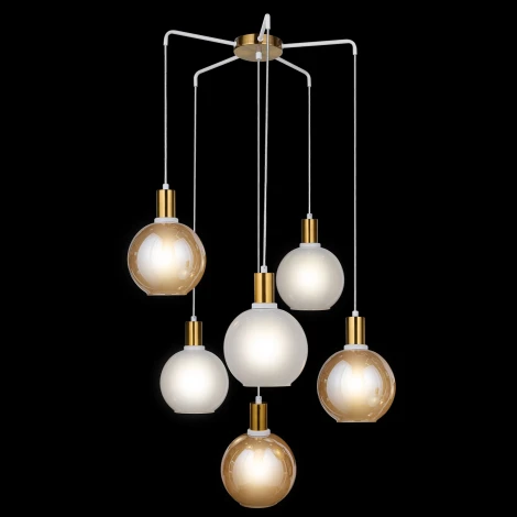 Подвесной светильник 33 Идеи PND169M.05WH.3.001PA-S13AM-S13WH (220V, на проводе, шарики, паук)