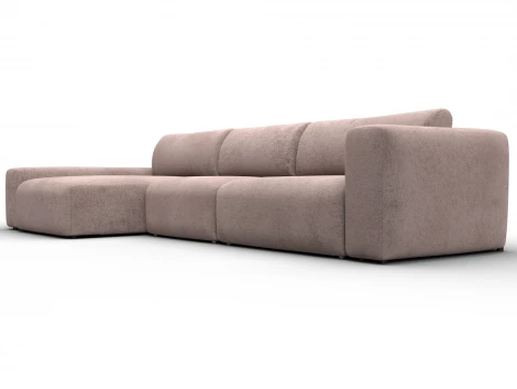 Диван угловой Лига-066 НПБ Лонг угол левый (ЛДСП,Фанера,Брус,Велюр/Бежевый) Лига Диванов 131226L