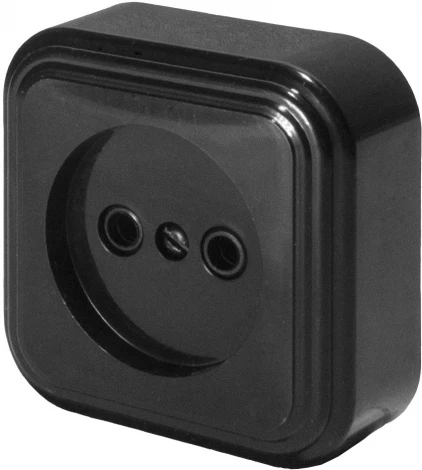 Розетка с заземлением (черный) Stekker Брест 39688