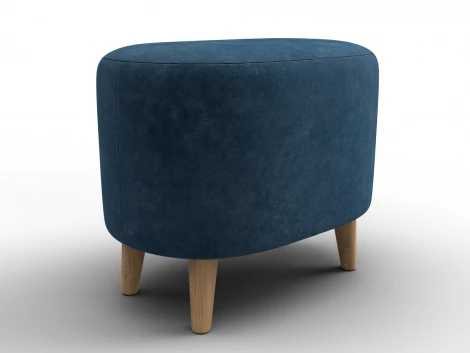 Пуф 003 (ДСП,Фанера/Дерево/Велюр/Синий) Лига Диванов 132498