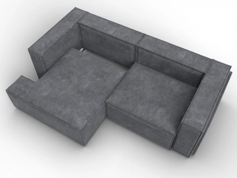 Диван угловой Лига-061 угол левый (ДСП,Брус,Фанера,Велюр/Темно-серый) Лига Диванов 131145L