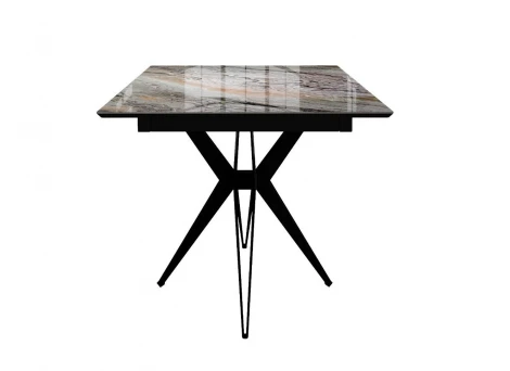 Стол DikLine DKS140 керамика Venetian Brown Light глянец, подстолье черное, опоры черные (2уп.) 00-00081179