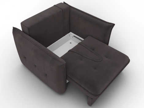 Кресло Лига-100 НПБ (ДСП,Фанера,Велюр/Коричневый) Лига Диванов 136998