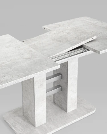 Стол раскладной 120-160*80 бетон/алюминий Stool Group Elephant УТ000034854
