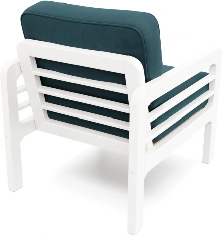 Кресло Arsko Бергер белая эмаль велюр голубой