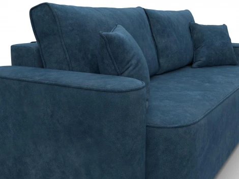 Диван прямой Лига-118 НПБ (ДСП,ЛДСП,Брус,Фанера,Велюр/Синий) Лига Диванов 137070