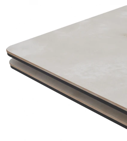 Стол ОРИГАМИ 240 цвет АЙВОРИ (AURA IVORY), керамика / Черный каркас M-City 64721