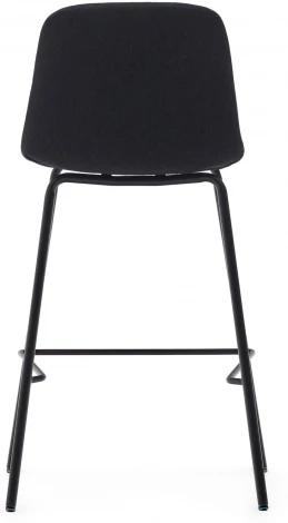 Полубарный стул Zunilda из черной синели и стали с матовой черной отделкой, высота сиденья 65 см. La Forma (ex Julia Grup) арт.166655