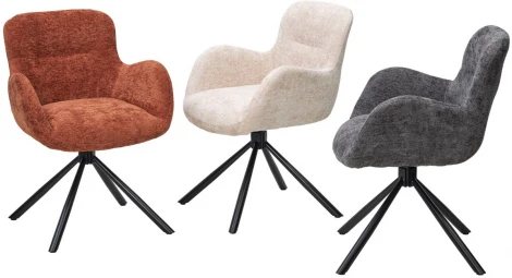 Стул KAROL 180 град. поворот. 3018-09 терракотовый, шенилл/ черный каркас, ®DISAUR (арт.629M05735)