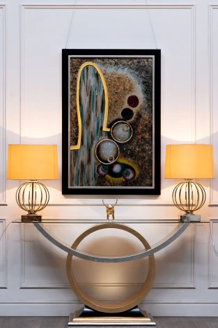 Консоль "Circus" со стеклом 157*46*82см Garda Decor арт.ART-4472-D