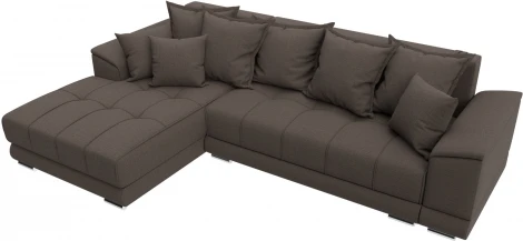 Диван угловой НордСтар левый угол (Коричневый/Рогожка) Лига Диванов арт.122928L