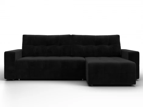 Диван угловой Лига-122 угол универсальный (ДСП,Брус,Велюр/Черный) Лига Диванов 137607