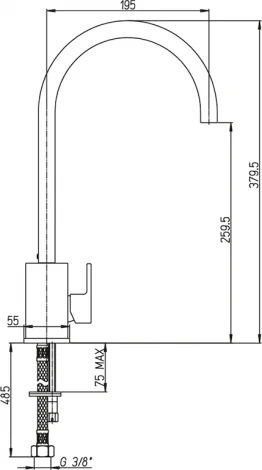 Смеситель Paini Dax-R 84CR572RSKM для кухонной мойки