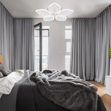 Потолочная люстра светодиодная с пультом и ночным режимом Escada 10278/5 LED 95W White