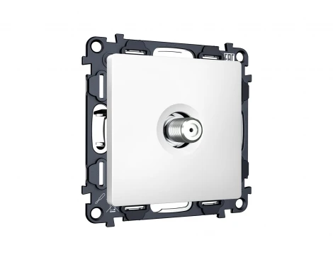 Комплект механизма ТВ-розетки SAT встраиваемый (белый матовый) Ambrella Volt QUANT MA133050