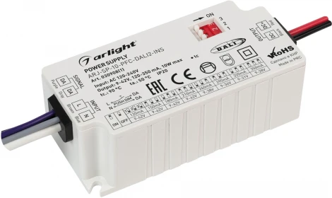 Блок питания ARJ-SP-10-PFC-DALI2-INS (10W, 9-42V, 0.12-0.35A) (Arlight, IP20 Пластик, 5 лет) 030908(1)