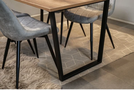 Стол Notta Лота Лофт 120 25 мм дуб делано темный / черный матовый 489637