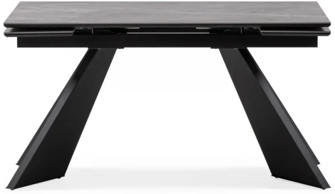 Керамический стол Woodville Ливи 140х80х78 серый мрамор / черный 532401