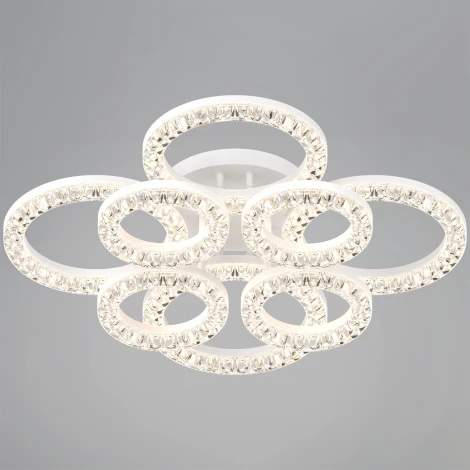 Потолочная люстра светодиодная на штанге с регулировкой цветовой температуры, яркости и ночным режимом Reluce 09847-0.3-4+4A WH