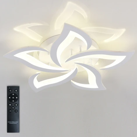 Потолочная люстра Natali Kovaltseva LED INNOVATION STYLE 83002 (регулировка яркости, 220V, пульт управления, умный дом - LampSmart, цветы)
