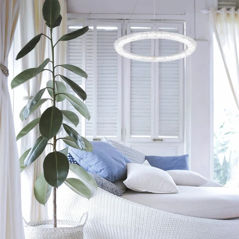 Подвесной светильник с пультом светодиодный в форме кольца Escada Horda 10293/1LED (регулировка яркости, 220V, на тросе, кольцо)