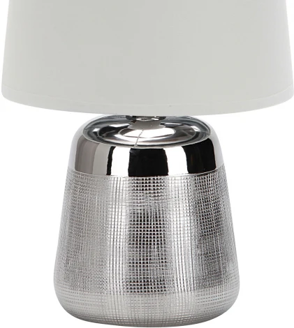 Настольная лампа Escada Calliope 10199/L Chrome 1х40Вт Е14, металл/ткань, хром/белый