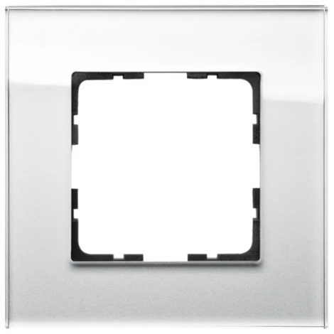 Рамка на 1 пост (белый) Jasmart G-Glass G1001GW