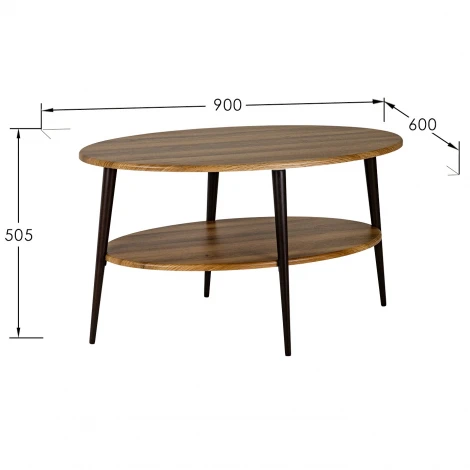 Стол журнальный BeautyStyle 29 дуб вотан/черный Mebelik 009785