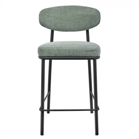 Стул полубарный Lucas 2 шалфей шенилл с чёрными ножками Bradex Home арт.FR 1025