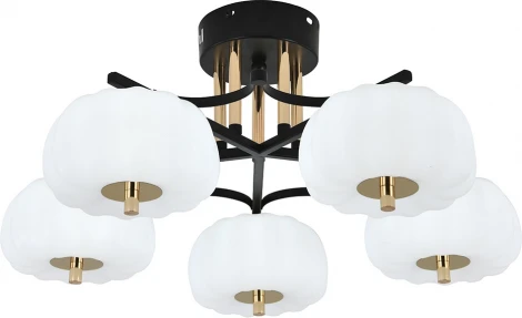 Потолочный светодиодный светильник на штанге Escada Halma 10301/5LED 50Вт, 3720лм, 3000-6000K, Ra>80, изменение цветовой температуры с помощью выключателя, металл/пластик, черный/белый/золото (220V)