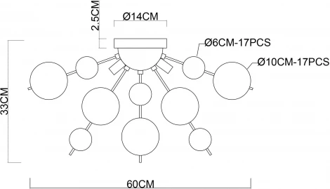 Потолочная люстра на штанге Arte Lamp Molecule A8313PL-5CC