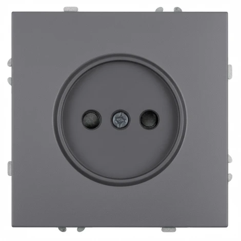Розетка 1-местная с з/ш, б/з (механизм) СЗК 250В 16А RST16-5109-10ZK платиново-серый soft touch Stekker Эмили 50242